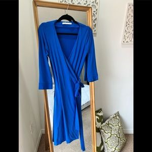 Blue wrap dress